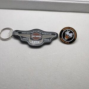 Vintage Keychain Harley Davidson Motorcycles 1998 Scotland Rare And Pin